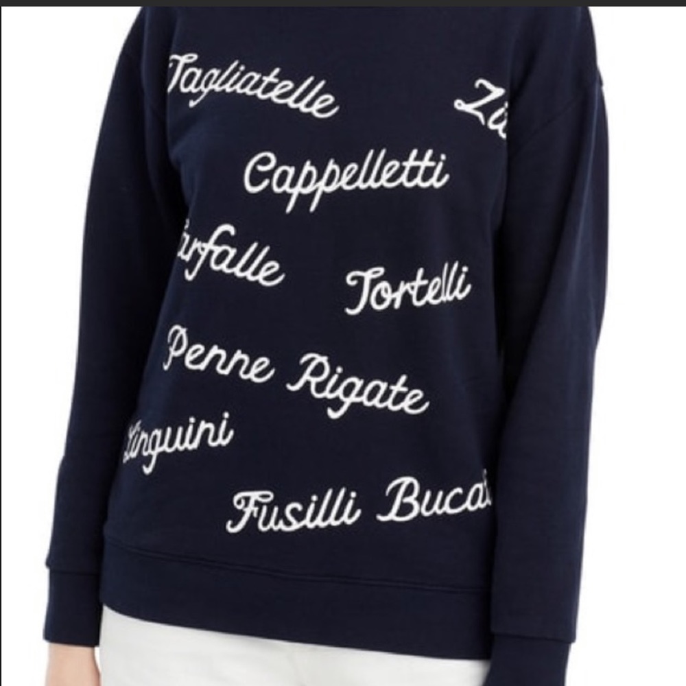 Navy J Crew Pasta Sweatshirt